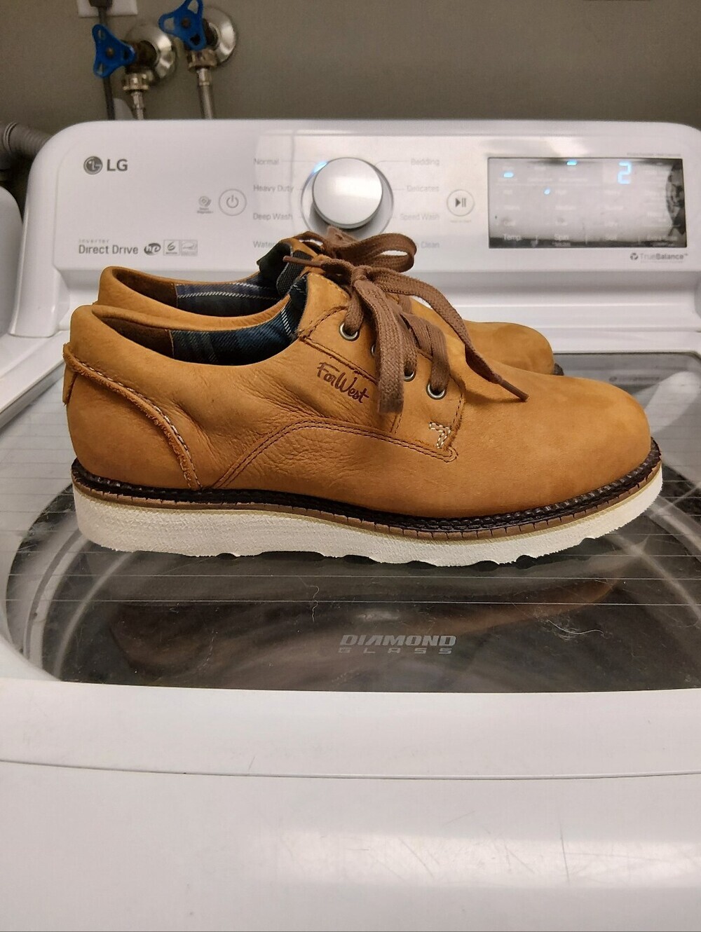 Men's Farwest Tan Nubuck Lace-Up Shoes - Picture 6 of 9